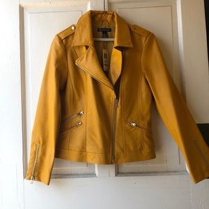 New mustard yellow faux leather jacket